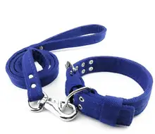 中型・大型犬用コットン製犬用首輪＆リードセット【金毛・ハスキー対応】