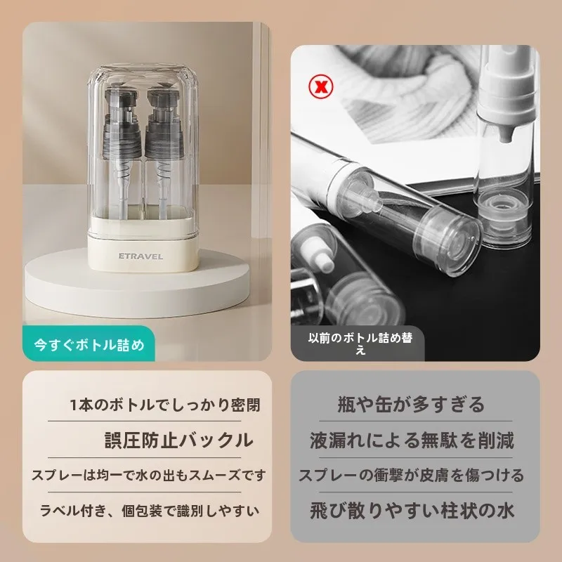 旅行用化粧品分装ボトル3in1：五つの機能で旅行・出張シーンを徹底サポ  ート