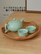 藤編の果物トレイ【インスパイア・浅口・小さな菊のデザイン】