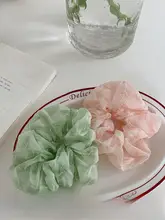 ヘアゴム レディース シュシュ チュール シンプル きれいめ 上品 韓流 夏