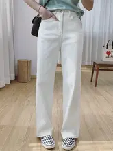 高腰シルエットのデニムワイドパンツ【秋冬用・フィット・ロング丈】