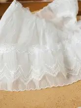 豪華なロリータレース飾り生地【ウェディングドレス・漢服・ダブルレイヤー・フリル付き】