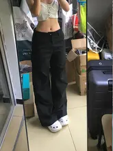 175センチ対応のロングブラックワイドレッグカーゴパンツ【夏用・速乾・フィット】