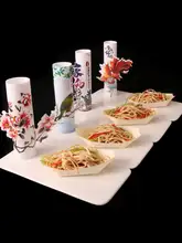 使い捨て紙製寿司船【木目調・刺身や焼肉用・小型・モダンデザイン】