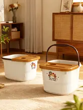 足湯用洗面器【保温・マッサージ機能付き・足首まで浸かる深さ】