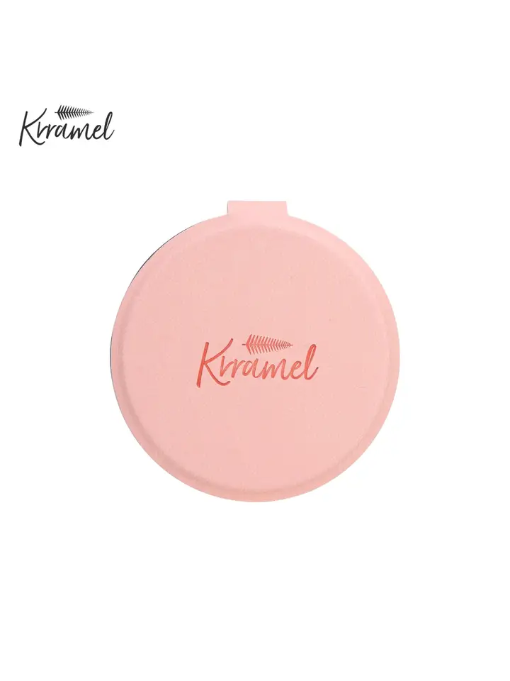 KRRAMEL バタフライメイクミラー【レザー製・手持ち・ポータブル・デスクスタンド可・ステンレス製】