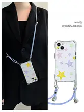 透け感のある星デザインのiPhoneケース【iPhone対応・ストラップ付き・ショルダータイプ】