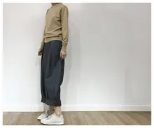 グレー ハーレムパンツ【フィット・ゆったりしたシルエット・レディース】