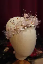 淡いピンクの花冠【子供用・プリンセススタイル・演出用】（セットアップ対応）