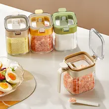 ガラス製調味料入れ【スプーン収納・密閉タイプ・キッチン用】