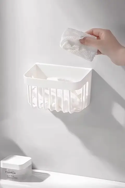 多機能キッチン用ショウガ・ニンニク収納バスケット【水切り架・穴あけ不要・壁掛けデザイン】