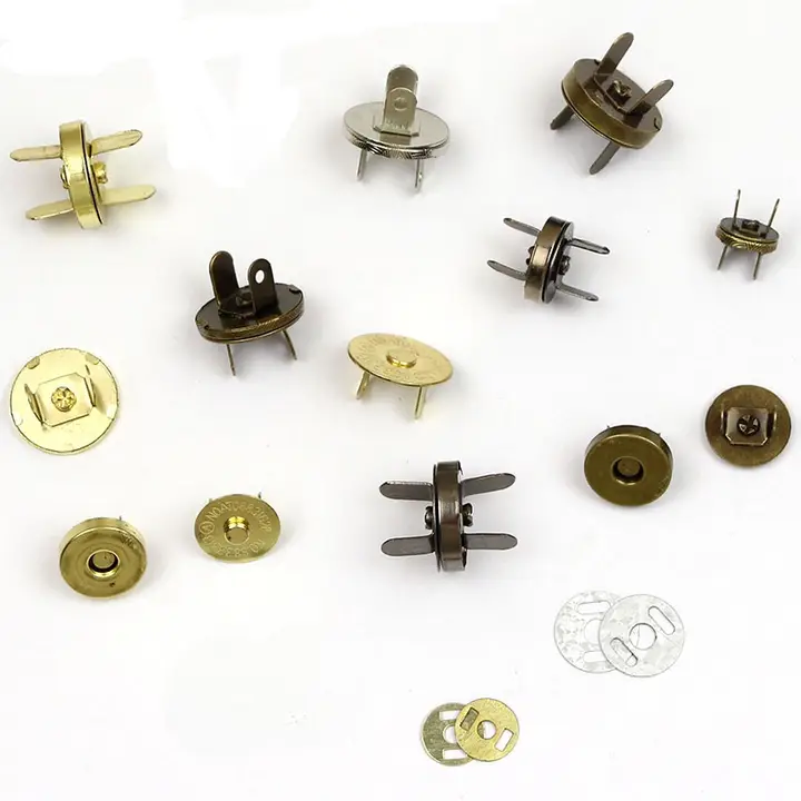 超薄型丸型マグネット金具【皮革用・金属製・バッグアクセサリー】