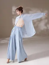 モダンダンス練習用女性用ルーズフィット演出服【古典舞・飄逸なシャツ・一体型】（セットアップ対応）