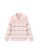 半袖ハーフジップニットセーター【冬用・極上の柔らかさ・多彩なカラー】