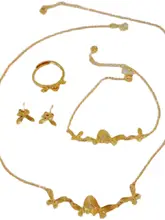 蝶モチーフのブレスレット・ネックレス・リング・イヤリング【サーキュラーデザイン・四葉のクローバー・ウェディング用】（セットアップ対応）