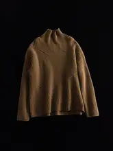 極上の柔らかさのハイネックウールセーター【カジュアル・レディース・ゆったりデザイン】（セットアップ対応）