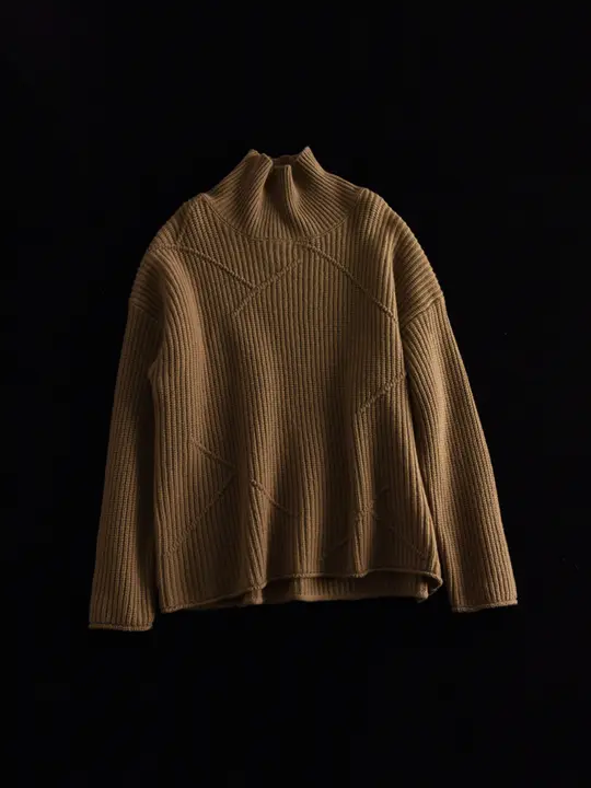 極上の柔らかさのハイネックウールセーター【カジュアル・レディース・ゆったりデザイン】（セットアップ対応）