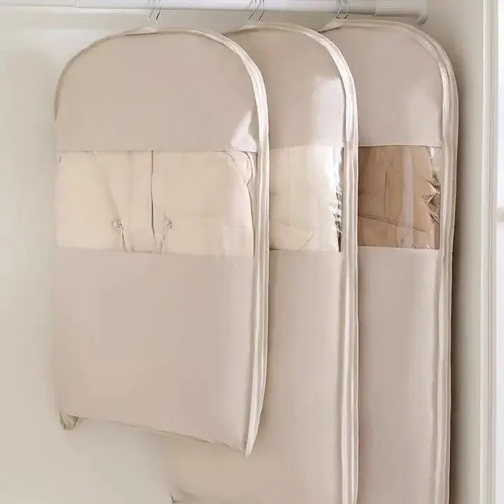 羽毛服用圧縮防塵カバー【透明・衣類用・掛け式】
