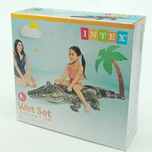 リアルワニデザインの子供用水泳浮き輪【男女兼用・浮かぶおもちゃ・座れるサーフィン用】