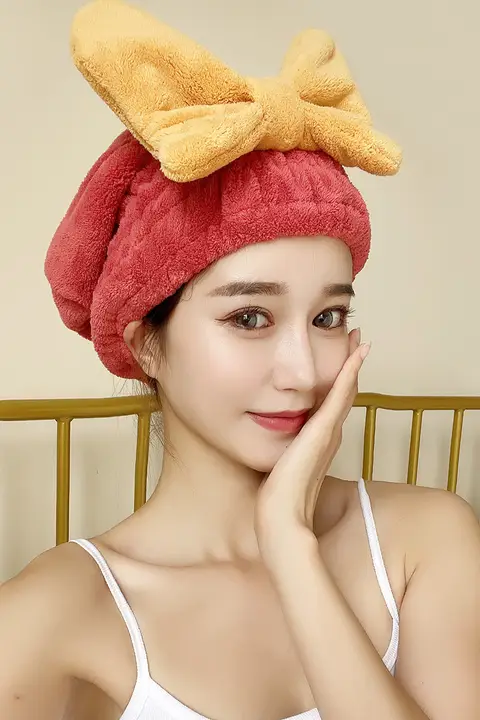 極上の吸水性！かわいいバスタオルキャップ【厚手・速乾・洗髪用】