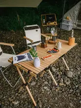 Naturehike 高級折りたたみキャンプテーブル【携帯便利・木製・アウトドア・バーベキュー用】