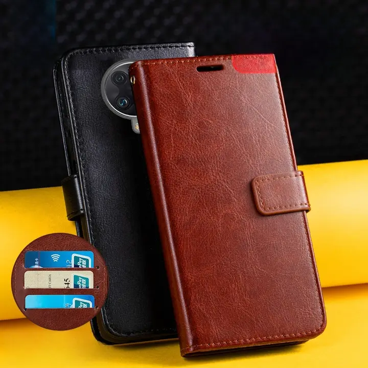 Redmi K30用 フリップ式レザーケース【全包・耐衝撃・男女兼用】（セットアップ対応）