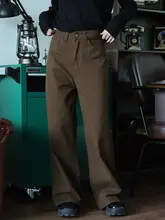 BLJ レトロデザイン ハイウエスト ワイドレッグ デニムパンツ【女性用・ストレート・スリム効果】