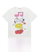 カジュアルなアニメプリント 半袖Tシャツ【女性用・夏用・極上の柔らかさ】（セットアップ対応）