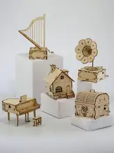 手回し音楽ボックス DIY組み立て式八音盒【回転機構・子供向け・立体パズル】