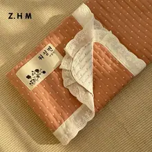 韓国風レースデザイン 枕カバー【純綿・夏用・四季対応】（セットアップ対応）