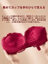 小胸用ブラジャーセット【厚手・引き上げ・赤・幸運なデザイン】