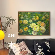 フランス風 中古花卉手描き油絵【リビング・玄関・ダイニング用】