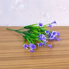 白鹅绒とプラスチック製のユリの花束【インテリア装飾用・田園スタイル】