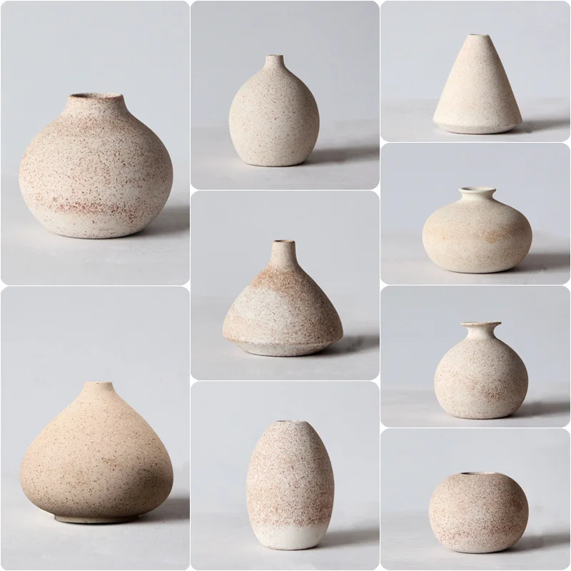 見つけたデイリー雑貨まとめ レトロスタイル陶製花瓶のタイプと色味のばらつき