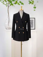 黒のオーバーサイズカジュアルスーツジャケット【スタ  イリッシュ・女性用・職業用・シンプルデザイン】（セットアップ対応）