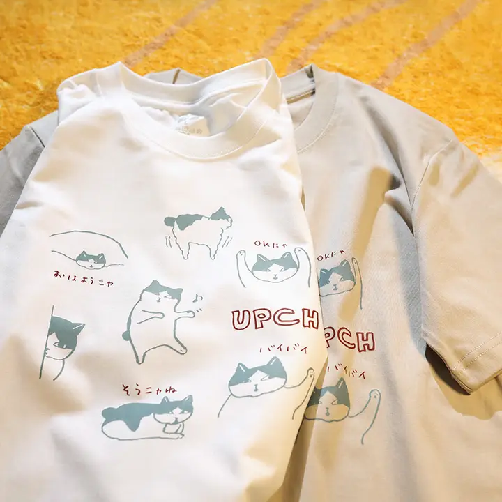 猫をテーマにした夏用ユニisexカジュアルTシャツ【日常使い・スタイル】