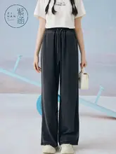 レディース夏用 ハイウエスト デニムワイドパンツ【通勤・カジュアル・涼感】