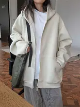 オーバーサイズ フード付きスウェットシャツ【立体的なデザイン・春秋用・フィット】