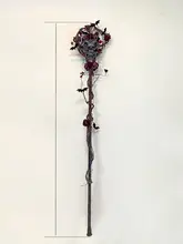 ロリータ風 六芒星デザインのゴシックスタイル スカルバット杖【ハンドメイド・血族テーマ】