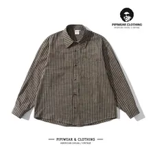 春にぴったりのアメリカンビンテージストライプシャツ【長袖・フィット】