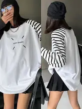 肩落ちデザインの長袖Tシャツ【ゆったりシルエット・中長丈・夏用】