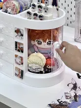 デスク用引き出し式コットン人形収納ボックス【透明・ホコリ防止・展示用】
