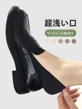 夏用 薄手の船型ソックス【滑り止め付き・黒・浅口・隠れタイプ】