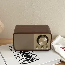 Bluetoothスピーカー 木製 アンテナ付き ラジオ 重低音 ポータブル レトロ おしゃれ 撮影小物