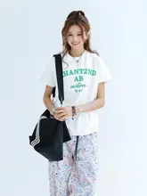 発泡プリントロゴ付き 体にフィットするショート袖Tシャツ【涼感素材・女性用】