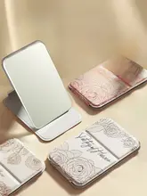 折りたたみ式ミニ化粧鏡【携帯用・卓上スタンド・ポケットサイズ】