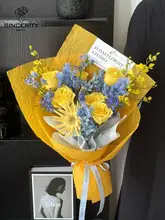 七色のビオライエローシリーズ包装紙の花束【手作りフラワーアレンジ用・資材】