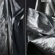 科技感あふれるメタリックグレー反射皮革生地【DIY用・創造的ウィンドブレーカー素材】