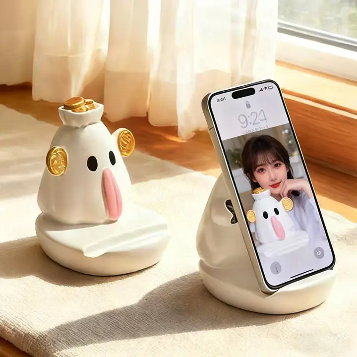 かわいいカートゥーンゴーストスマホスタンド【デスクトップ装飾・クリエイティブデザイン】