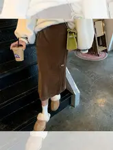 スカート レディース コーデュロイ ハイウエスト Aライン ミディ丈 韓流 春